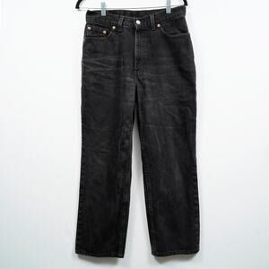 Vintage Levi’s 512 Black Jeans USA Made 30x25 Cropped Fade Slim